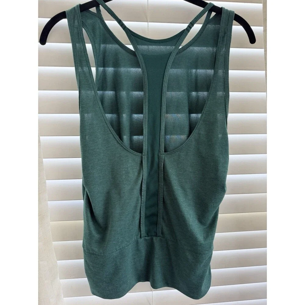 Nike Dri-Fit Razor Back Tank Size S Green Athleisure Active Wear Women's